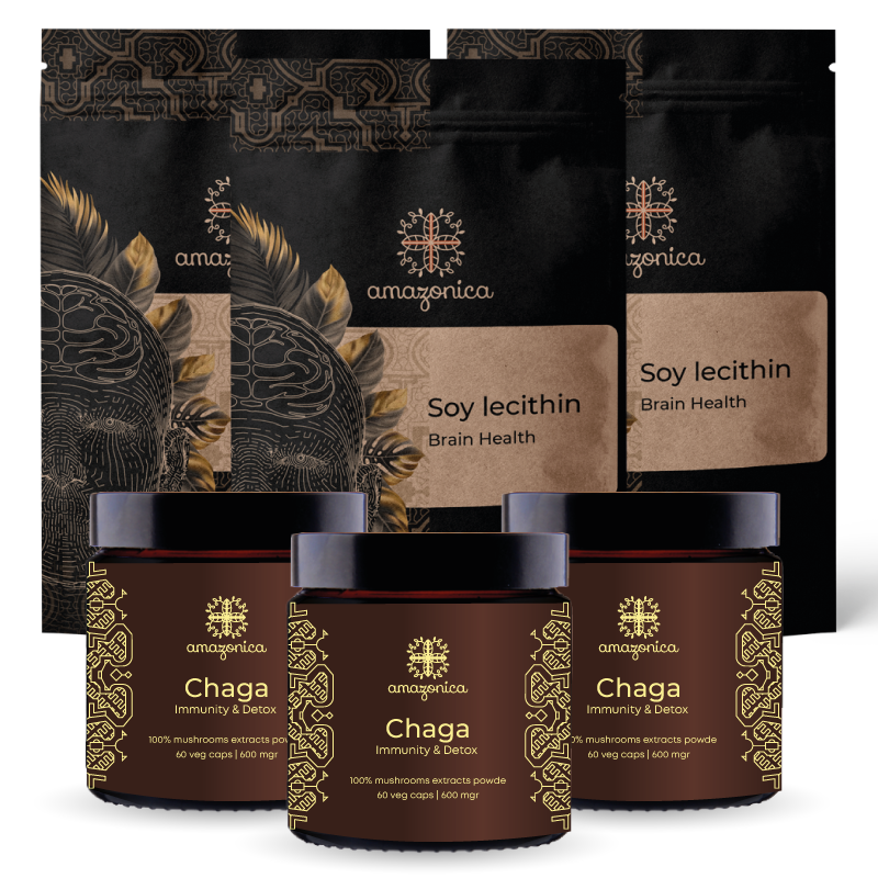 3х Чага 60 капсул по 600 mg + 3х Соевый лецитин