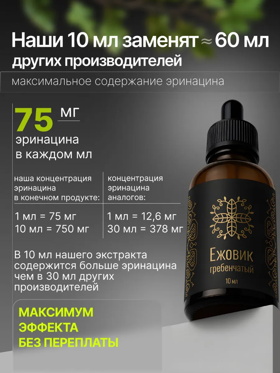 Ежовик гребенчатый, жидкий экстракт 7,5%